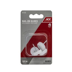 Ace White 3/4 in. Nail-On Plastic Chair Glide 1 pk