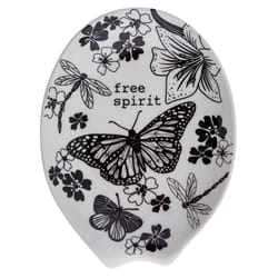 Karma Boho Black/White Ceramic Spoon Rest