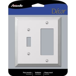 Amerelle Century Polished Chrome 2 gang Stamped Steel Decorator/Toggle Wall Plate 1 pk