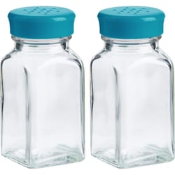 Trudeau Blue/Clear Glass/Plastic Salt and Pepper Shaker