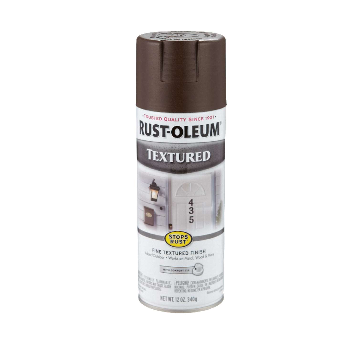 RustOleum Stops Rust Textured Dark Brown Spray Paint 12 oz. Ace Hardware
