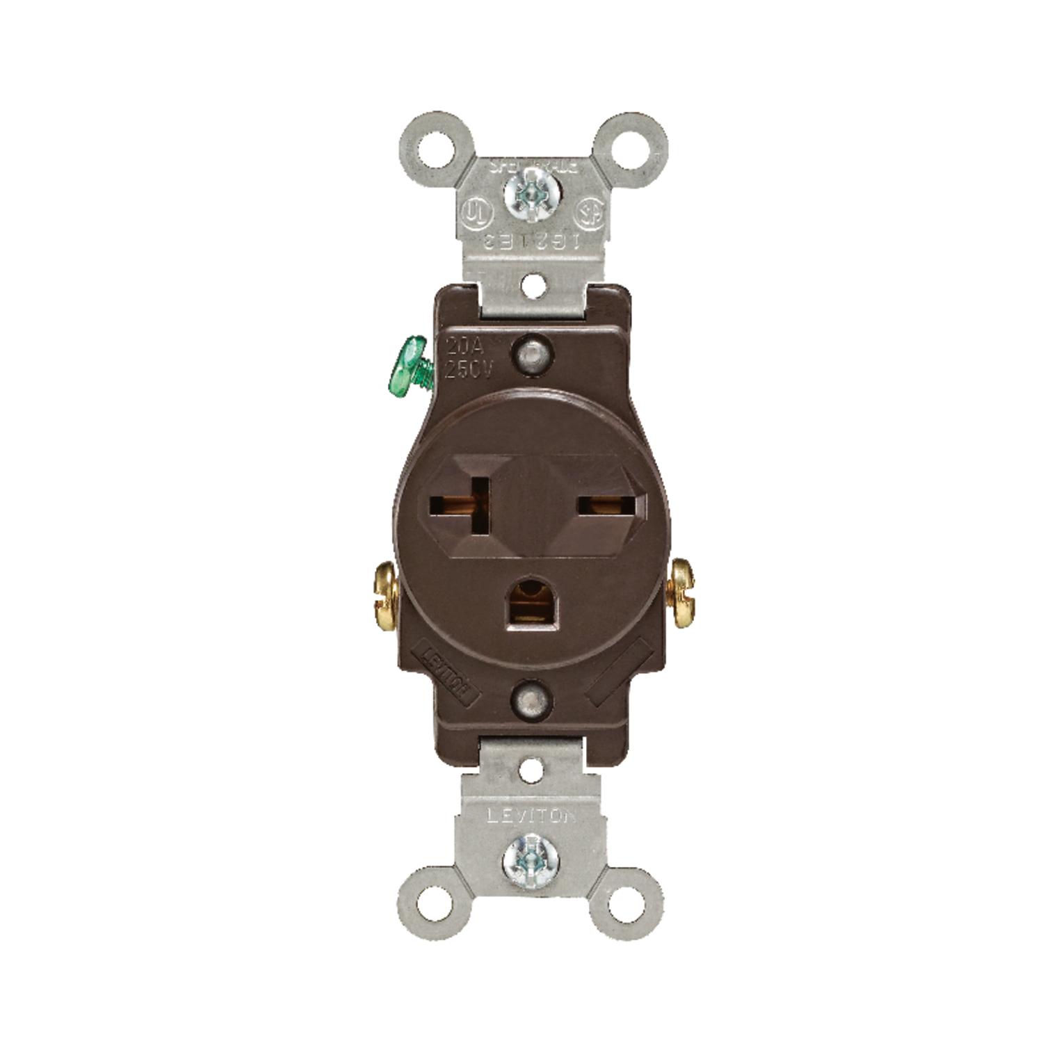 Leviton 20 amps 250 V Single Brown Outlet 6-20R 1 pk - 05821-00S - Electrical Switches  sku 05821-00S