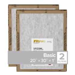 3M Filtrete 20 in. W X 30 in. H X 1 in. D Synthetic 2 MERV Flat Panel Filter 2 pk