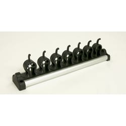 Casabella The Grook 3-1/4 in. H X 16-3/8 in. W X 2 in. D Black Plastic Wall Mount Tool Holder