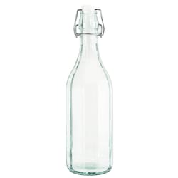 Amici Green Glass Faceted Bottle 25 oz
