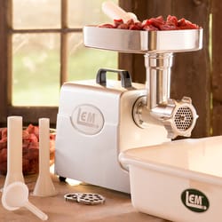 LEM Mighty Bite Brushed Nickel Silver 1 speed 4.5 lb Meat Grinder