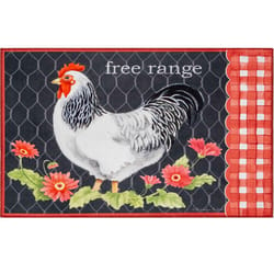 Olivia's Home 22 in. W X 32 in. L Multi-Color Rooster with Red Gingham Polyester Accent Rug