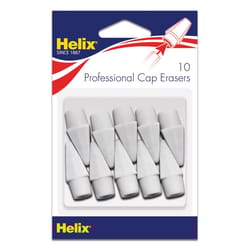 Helix White Pencil Eraser Caps 10 pk