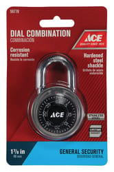 Ace 1-7/8 in. H X 1-7/8 in. W X 3/4 in. L Stainless Steel Combination Dial Padlock 1 pk