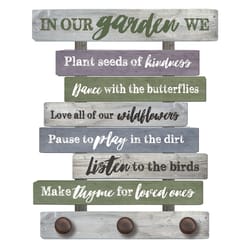 Oak Patch Gifts In the Garden 14 in. H X 11.25 in. L Multicolored Wood Wall Art