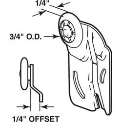 Prime-Line 3/4 in. D X 1/4 in. L Mill Plastic Roller Assembly 2 pk