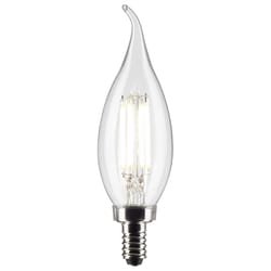 Satco CA10 (Flame Tip) E12 (Candelabra) Filament LED Bulb Soft White 40 Watt Equivalence 2 pk