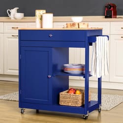 Glitzhome 34.25 in. H X 32.5 in. W X 17.25 in. D Serving Cart