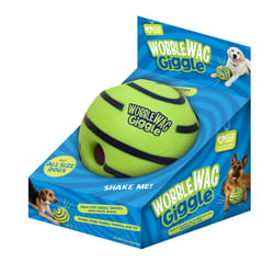 Wobble Wag Giggle Black/Green Vinyl Wobble Wag Giggle Ball Dog Toy All Size 1 pc