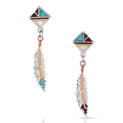 Montana Silversmiths Women's American Legends Feather Multicolored Earrings Water Resistant