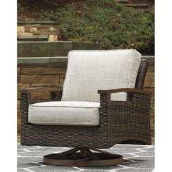 Signature Design by Ashley Paradise Trail Brown Aluminum Frame Swivel Lounge Chair Brown