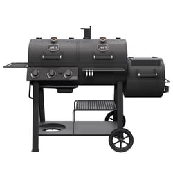 Oklahoma Joe's Canyon 3 Burner Charcoal/Liquid Propane Grill and Smoker Black