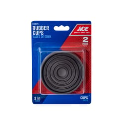Ace Rubber Caster Cup Brown Round 3 in. W X 3 in. L 2 pk