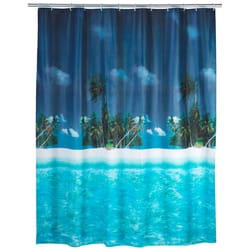 Wenko Palm Beach 72 in. H Shower Curtain W/Hooks PEVA