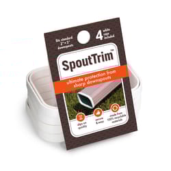 SpoutTrim 2 in. H X 4 in. W X 3 in. L White Plastic A Gutter End Cap