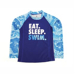 Juice Box L Long Sleeve Youth Blue Swim Tee Rash Guard Shirt