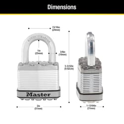 Master Lock Magnum 3-3/32 in. H X 1-13/64 in. W X 2 in. L Steel Ball Bearing Locking Weather-Resista