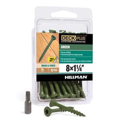 HILLMAN Deck Plus No. 8 Ga. X 1-1/4 in. L Green Star Flat Head Exterior Deck Screws 75 pk