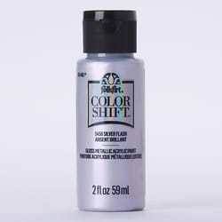 FolkArt Color Shift Metallic Silver Flash Craft Paint Exterior and Interior 2 oz