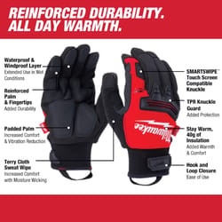 Milwaukee Unisex Indoor/Outdoor Demolition Winter Gloves Black/Red XL 1 pair