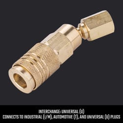 Craftsman Brass Universal Swivel Coupler 1/4 in. Female 1 pc