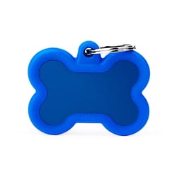 MyFamily Hushtag Blue Square Aluminum Dog Pet Tags Medium