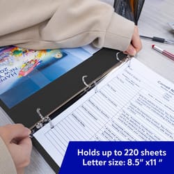 Bazic Products 12 in. W X 11 in. L Slant D-Ring Black View Binder
