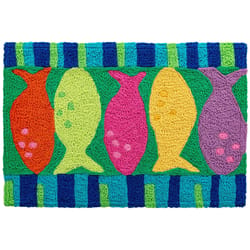 Jellybean 20 in. W X 30 in. L Multi-color Watercolor Fish Polyester Accent Rug