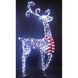 Celebrations LED Cool White Ornate Wire Buck 4 ft. Yard Decor