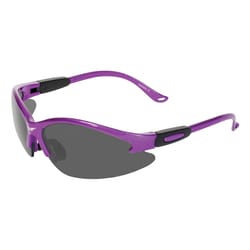 Global Vision Cougar Semi Rimless Safety Sunglasses Smoke Lens Purple Frame 1 pc