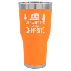 Camco 30 oz Life is Better at the Campsite Orange BPA Free Insulated Tumbler