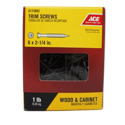 Ace No. 6 X 2-1/4 in. L Square Black Phosphate Fine Screws 190 pk