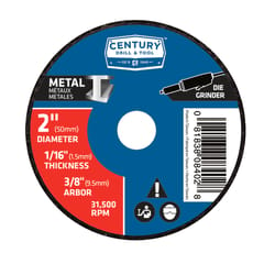 Century Drill & Tool 2 in. D X 3/8 in. Aluminum Oxide A60T Cutting/Grinding Wheel 3 pc