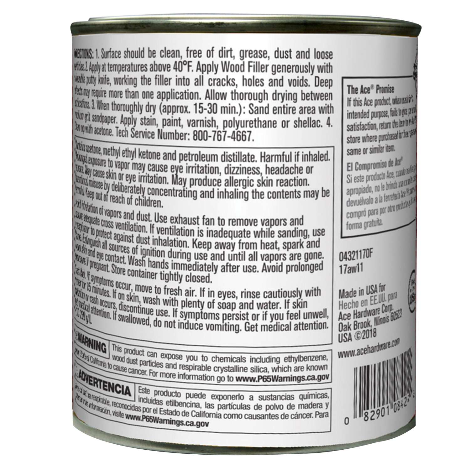 Ace Natural Wood Filler 1 pt - Ace Hardware