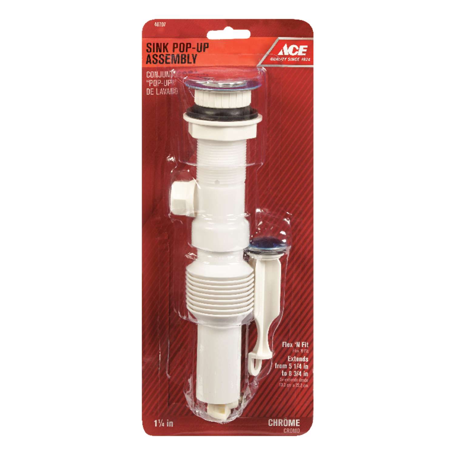 Ace 1-1/4 in. Polished Chrome Plastic Pop-Up Drain Assembly Mfr# ACE812 ...