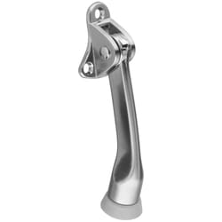 National Hardware 4 in. H Zinc w/Rubber Tip Satin Nickel Silver Kick-Down Door Holder Mounts to door