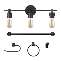 Globe Electric Matte Black 3 lights Incandescent Vanity Light Wall Mount