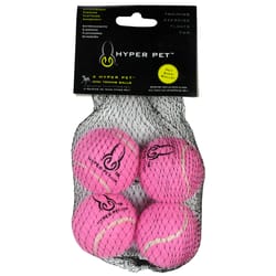 Hyper Pet Pink Rubber Mini Tennis Balls Medium 4 pk