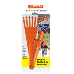 EZ Smart Tools 16.75 in. 6 Tine Poly Rake Poly Handle