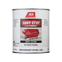 Ace Rust Stop Indoor/Outdoor Gloss Tintable Base Oil-Based Enamel Rust Prevention Paint 1 qt