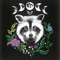 Ravensburger CreArt Pixie Cold: Raccoon Paint By Number Set Multicolored 9 pc