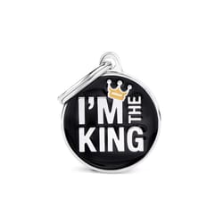 MyFamily Charms Black I'M The King Metal Dog Pet Tags Medium