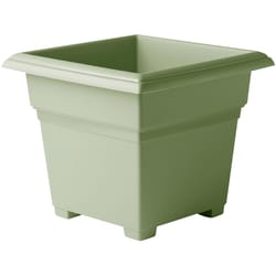 Novelty 13 in. H X 14 in. W X 14 in. D Plastic Countryside Tub Patio Planter Sage