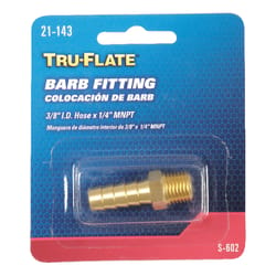 Tru-Flate Brass Barb Hose Fitting 3/8 Male 1 pc