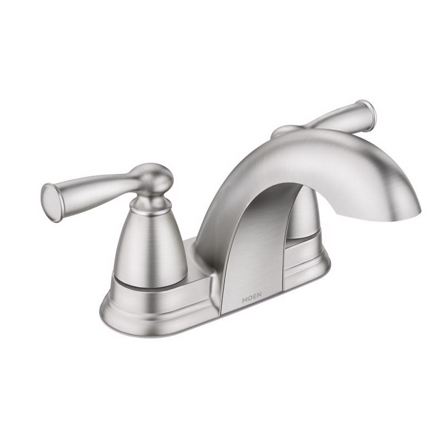 Moen Banbury Brushed Nickel Centerset Bathroom Sink Faucet 4 In Ace   74aed0fc E7bd 4931 B4eb A5372e2a0e7d